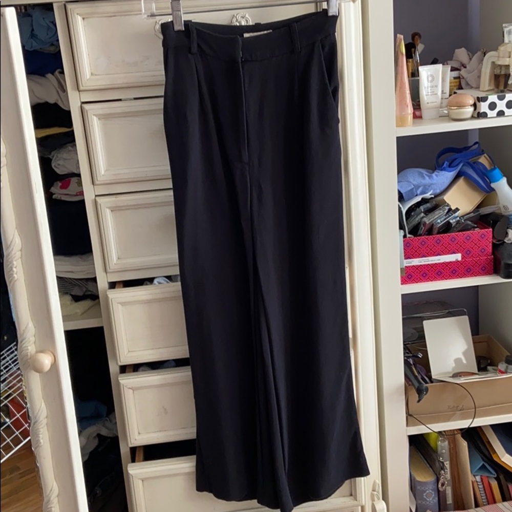 Black flared slacks
